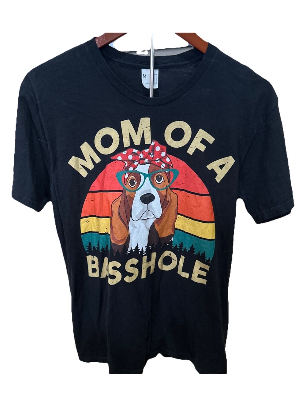 Funny Dog Basset Hound Graphic T Shirt Medium Dog Mom